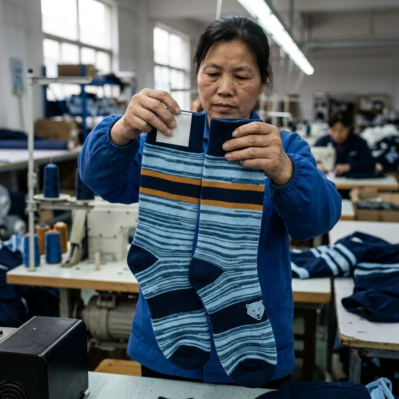 Matching striped hockey socks in team colors